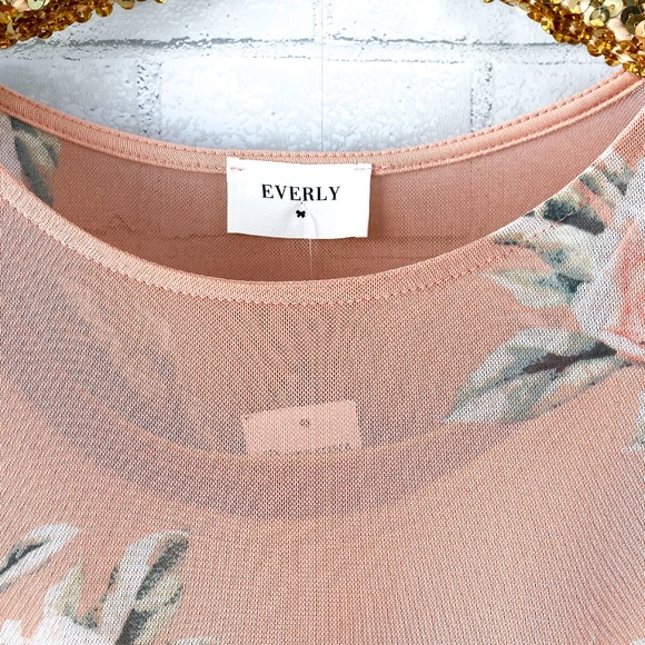 Everly Peach Floral Babydoll Dress - Picture 4 of 6